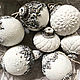 Набор елочных шаров белых ручной работы под старину. Елочные игрушки. Галерея эмоций Ольги-тян. Интернет-магазин Ярмарка Мастеров.  Фото №2