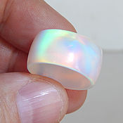 Украшения handmade. Livemaster - original item Wide white ring made of synthetic opal. Handmade.