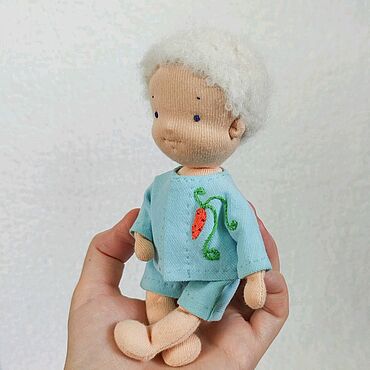 Куклы и игрушки ручной работы. Ярмарка Мастеров - ручная работа Текстильная игровая кукла пупс в костюме зайчика. Handmade.