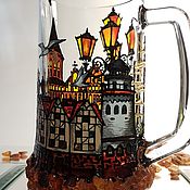 Посуда handmade. Livemaster - original item Kaliningrad beer mug (Painting, amber). Handmade.