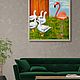 Картина маслом «Гуси и фламинго». Картины. Verinooo12. Ярмарка Мастеров.  Фото №6