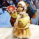 Ватная елочная игрушка: Девочка с бубном, Народная кукла, Челябинск,  Фото №1