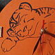 Wooden clock: "Tiger cub in a teapot". Watch. Mashkin stuff. My Livemaster. Фото №6