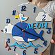 Часы для детской: "Кит", именные, Часы классические, Челябинск,  Фото №1