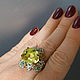 Summer ring with lemon citrine and emeralds. Rings. SELENA. Online shopping on My Livemaster.  Фото №2
