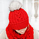 Order Winter knitted hat with pompom ' iris Gwenn'. marishino. Livemaster. . Caps Фото №3