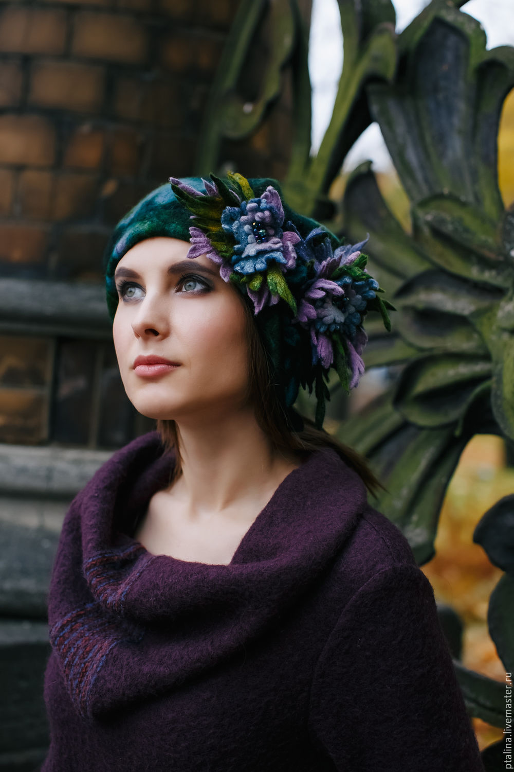 берет бохо. берет валяная шерсть. шипованный берет на голову. кашемировые береты женские. берет мокрое валяние.