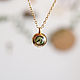 Маленький кулон с вереском внутри. Золотой кулон из стали и смолы. Кулон. Rodnik Jewelry. Интернет-магазин Ярмарка Мастеров.  Фото №2