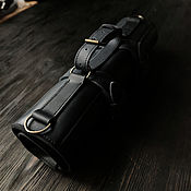 Сумки и аксессуары handmade. Livemaster - original item Leather twist for 5 chef`s knives (black), gift for the chef. Handmade.