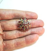 В броне "Розовый сапфир" кольцо 750 пробы с бриллиантами