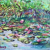 Картины и панно handmade. Livemaster - original item Painting with water lilies 
