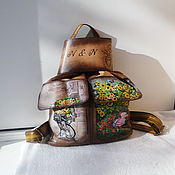 Сумки и аксессуары handmade. Livemaster - original item Women`s leather backpack with custom painting for Elena.. Handmade.