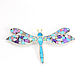 brooch Dragonfly. Brooch with turquoise, charoite, mother of pearl, rhodonite. Brooches. ARIEL - MOSAIC. My Livemaster. Фото №4