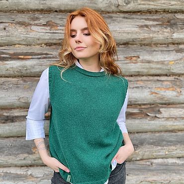 Одежда ручной работы. Ярмарка Мастеров - ручная работа Вязаный жилет. Handmade.