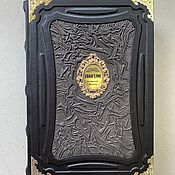 Сувениры и подарки handmade. Livemaster - original item The Gospel in the colors of Palekh, in 4 languages (gift leather book). Handmade.