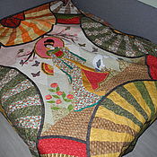 Детское лоскутное одеяло с аппликациями из ткани ТРОПИЧЕСКИЕ РЫБКИ