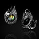  Серьги Лисы серебро с лабрадором с камнем. Серьги классические. Aventure.Jewelry. Интернет-магазин Ярмарка Мастеров.  Фото №2