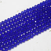 Материалы для творчества handmade. Livemaster - original item Beads 60 pcs Faceted 4/3 mm Cobalt Blue. Handmade.