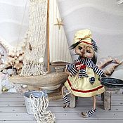 Doll collectible textile interior Mr. Pea