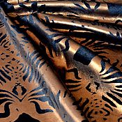 Материалы для творчества handmade. Livemaster - original item Genuine leather with pile Golden bronze 1 mm. Handmade.