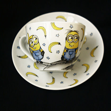 Посуда ручной работы. Ярмарка Мастеров - ручная работа Чайная пара "Миньоны". Handmade.