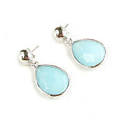 Украшения handmade. Livemaster - original item Blue stone earrings, blue earrings, sky stud earrings. Handmade.
