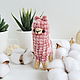 Order Llama toy knitted color dusty rose. Natalie crochet flowers. Livemaster. . Stuffed Toys Фото №3