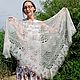  Openwork wedding shawl, white mohair shawl, Shawls, Kazan,  Фото №1