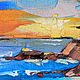 Картина маслом пейзаж "Пляж" Берег, остров, закат, пальмы. Картины. Картина от Ани. Ярмарка Мастеров.  Фото №4