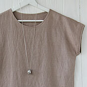 Одежда handmade. Livemaster - original item Beige blouse made of 100% linen. Handmade.