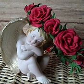 Работы для детей, handmade. Livemaster - original item A wreath of red roses from Tamarana. Handmade.