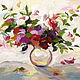 Art painting flowers in a vase in oil on canvas | Painting with a palette knife, Pictures, Samara,  Фото №1