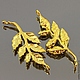 Коннектор-подвеска из латуни Листья с покрытием имитирующим золото для использования в сборке украшений, сережек и колье\r\nМатериал подвески-коннектора латунь с покрытием под золото