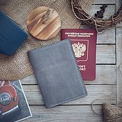 Сумки и аксессуары handmade. Livemaster - original item Case for car documents and passport Eel Vintage Grey. Handmade.