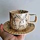 Чайно-кофейная пара "Зайцы". Кружки и чашки. Irina Volvach Art Ceramics. Интернет-магазин Ярмарка Мастеров.  Фото №2