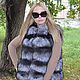 Жилет из меха черно-бурой (серебристой)  лисы. поперечная раскладка. Жилеты. Zimma. Ярмарка Мастеров.  Фото №5