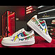 Кроссовки белые, кастом кроссовок Nike Air Force,радуга,ручная роспись. Кроссовки. Olgavolgoart. Роспись одежды и обуви. Кастом. Ярмарка Мастеров.  Фото №12