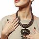 Leather necklace No. №5 'Winter is Coming'. Leather necklace, Necklace, Gus-Khrustalny,  Фото №1