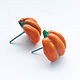 Order Pumpkin stud earrings, poussettes, poussettes with pumpkin polymer clay. Bionika - Polymer Clay Jewelry (Bionika). Livemaster. . Stud earrings Фото №3