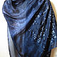 Batik scarf-stole 'Starry night' silk. Wraps. Handpainted silk by Ludmila Kuchina. My Livemaster. Фото №4