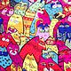 Лорель Берч разноцветные коты - шифон, Ткани, Самара,  Фото №1
