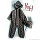 Children's knitted jumpsuit with hood 9-12 months, Overall for children, Orenburg,  Фото №1