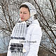 Knitted Scarf Crochet Hand Knit Long White Black Stripes Scarves, Scarves, Moscow,  Фото №1