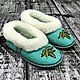Women's minty fur Slippers. Slippers. Warm gift. Online shopping on My Livemaster.  Фото №2