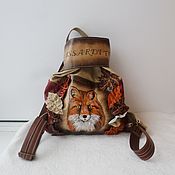 Сумки и аксессуары handmade. Livemaster - original item Leather backpack with custom engraving.Fox.. Handmade.