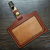Канцелярские товары handmade. Livemaster - original item Leather badge, pass case. Handmade.