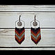 Beaded earrings 'Fire', Tassel earrings, Tyumen,  Фото №1