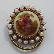 Винтаж handmade. Livemaster - original item Brooch (clip, dress clip) with pearls. Handmade.