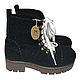 Black felt boots with laces. Felt boots. tolkovalenki. Online shopping on My Livemaster.  Фото №2