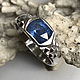 Ring with warm Blue Sapphire 2,34 ct in 925 sterling silver handmade, Rings, Moscow,  Фото №1